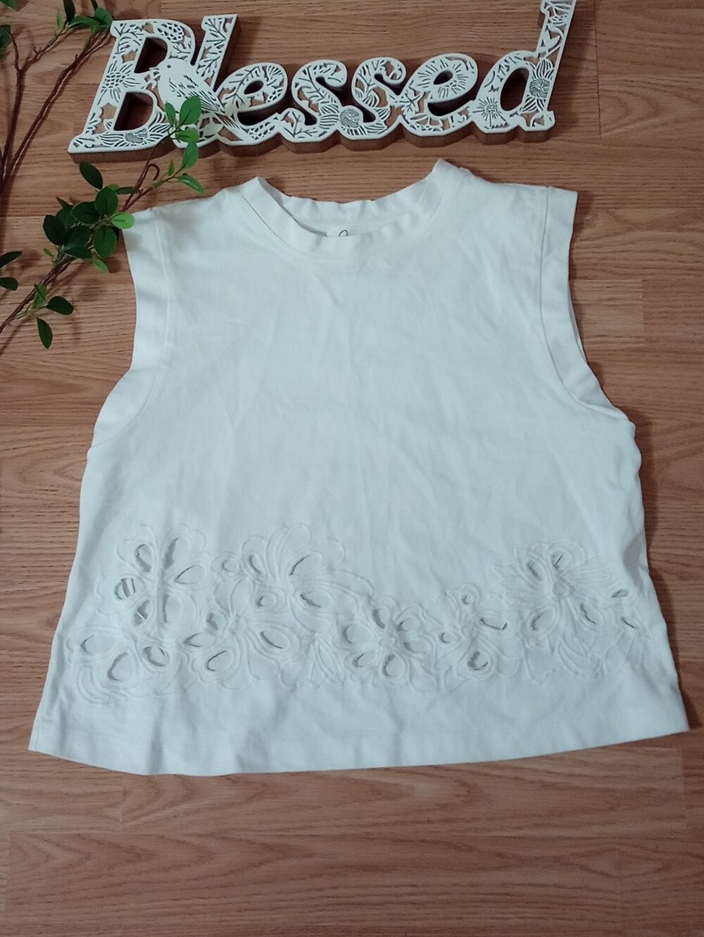 Japna women's white cotton top Size Medium